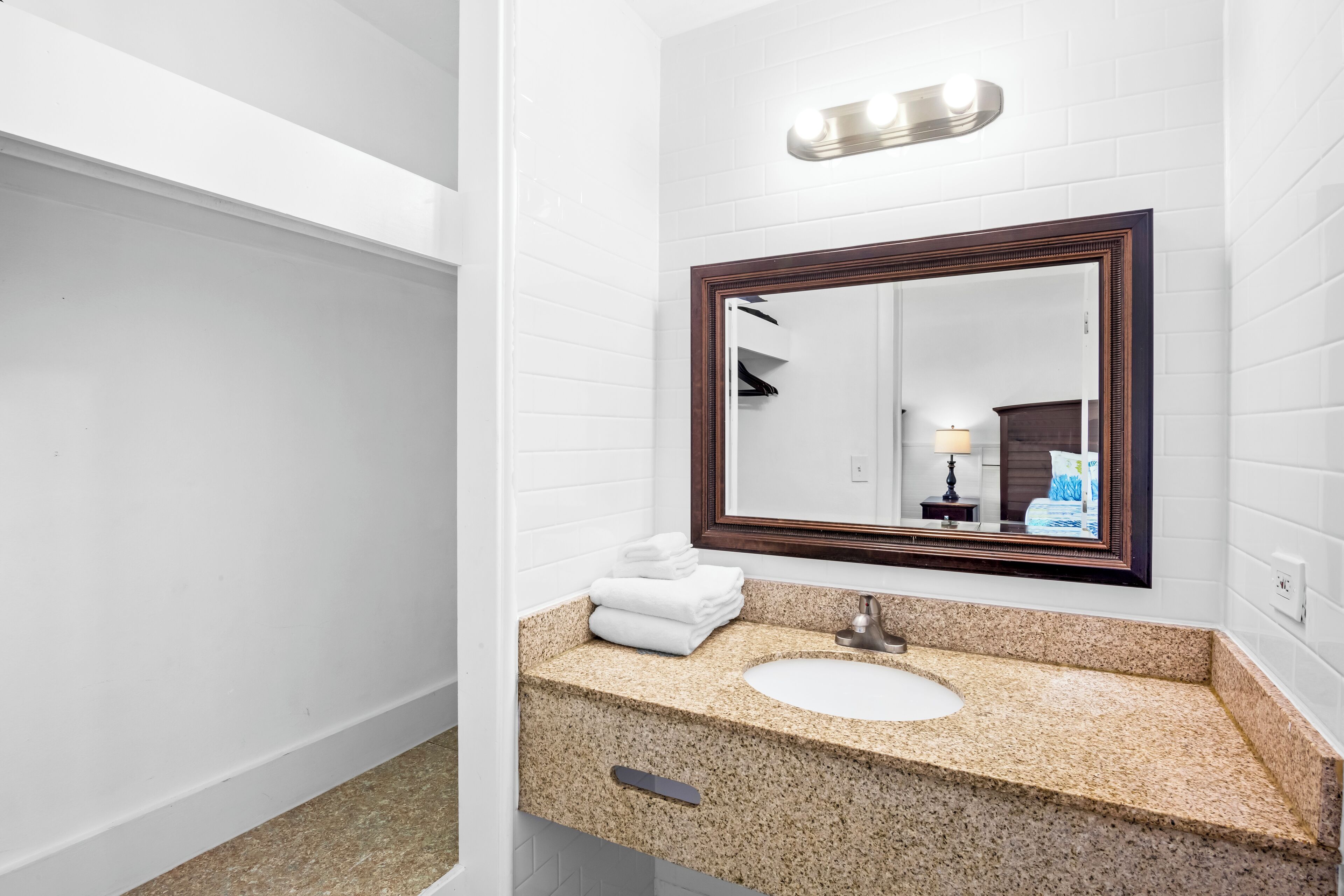 family studio suite, 2 queen beds, kitchen, canal view | bathroom | shower, free toiletries, hair dryer, towels