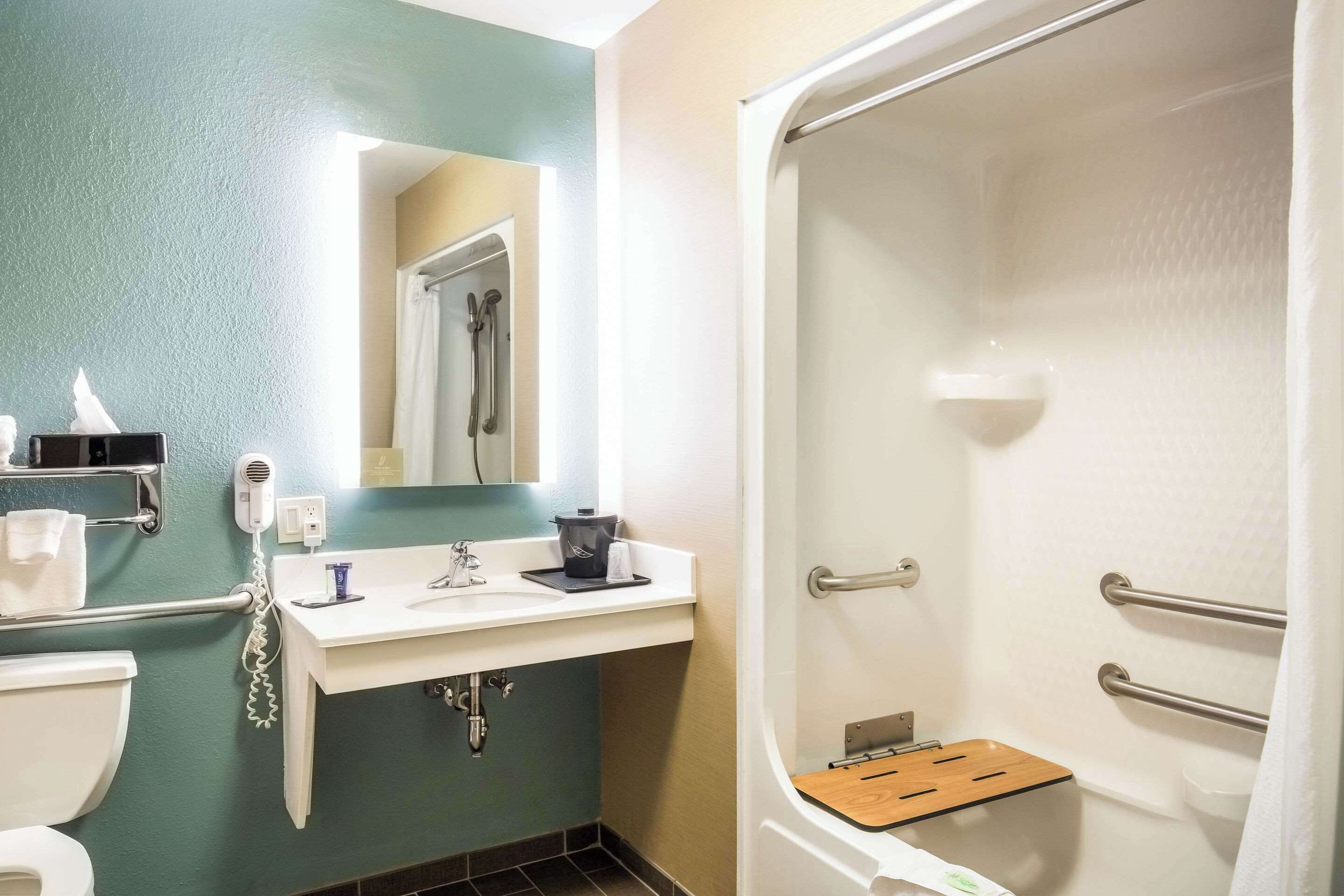 free toiletries, hair dryer, towels