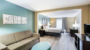 Room, 1 King Bed with Sofa bed, Accessible, Non Smoking (Upgrade) | In-room safe, desk, laptop workspace, blackout drapes