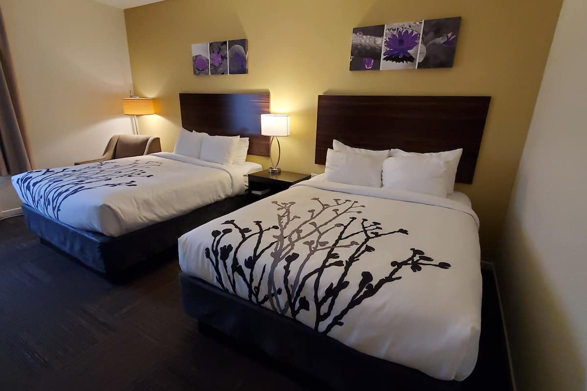 standard room, 2 queen beds, non smoking | desk, blackout curtains, iron/ironing board, free wifi