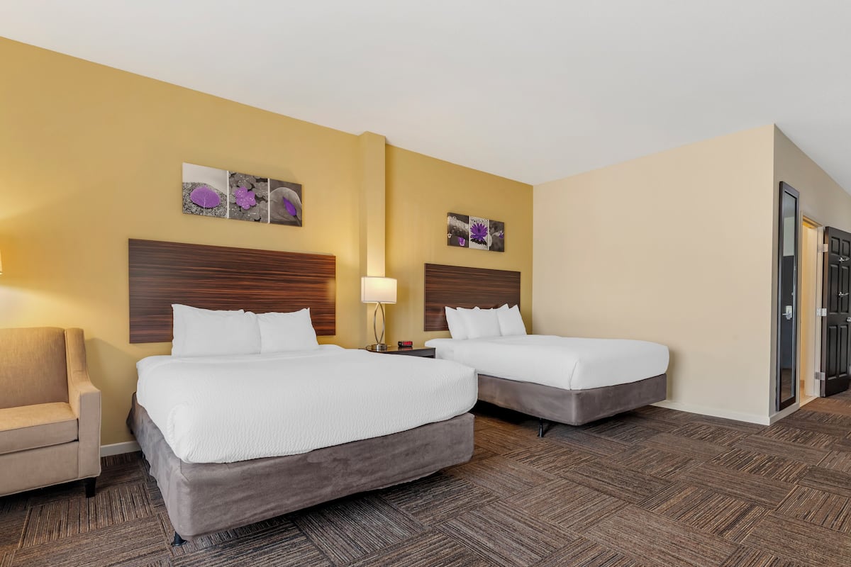 Room, 2 Queen Beds, Accessible, Non Smoking | Desk, blackout curtains, iron/ironing board, free WiFi