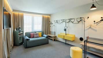 Room, 1 King Bed with Sofa bed | In-room safe, desk, blackout curtains, soundproofing
