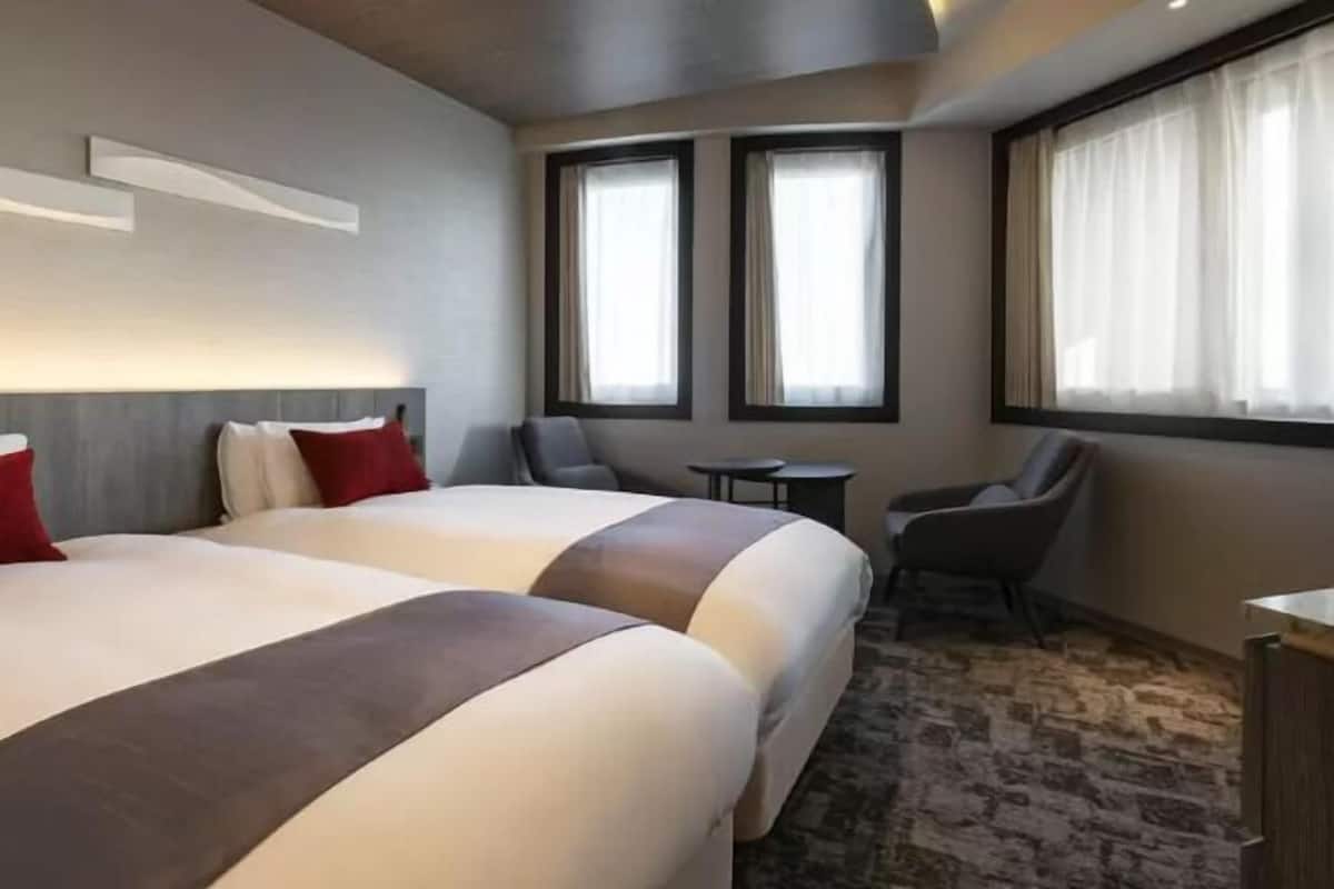 1 bedroom, desk, blackout drapes, iron/ironing board