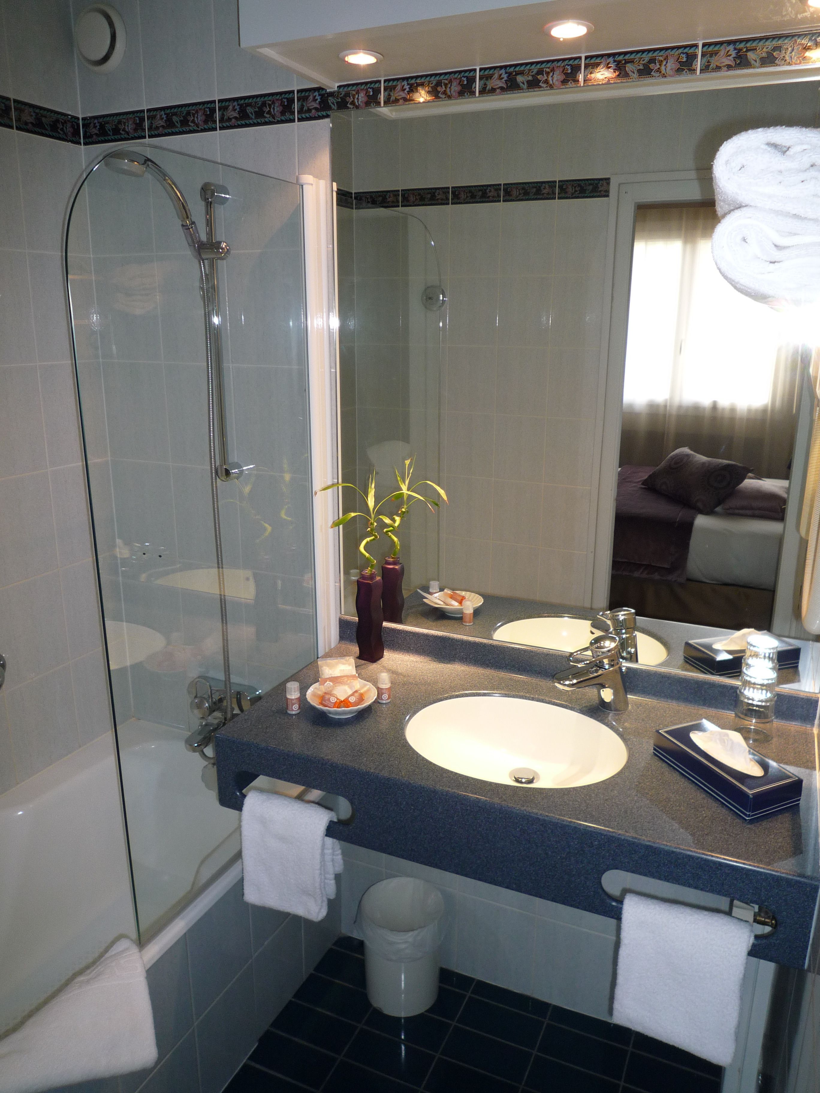 free toiletries, hair dryer, towels