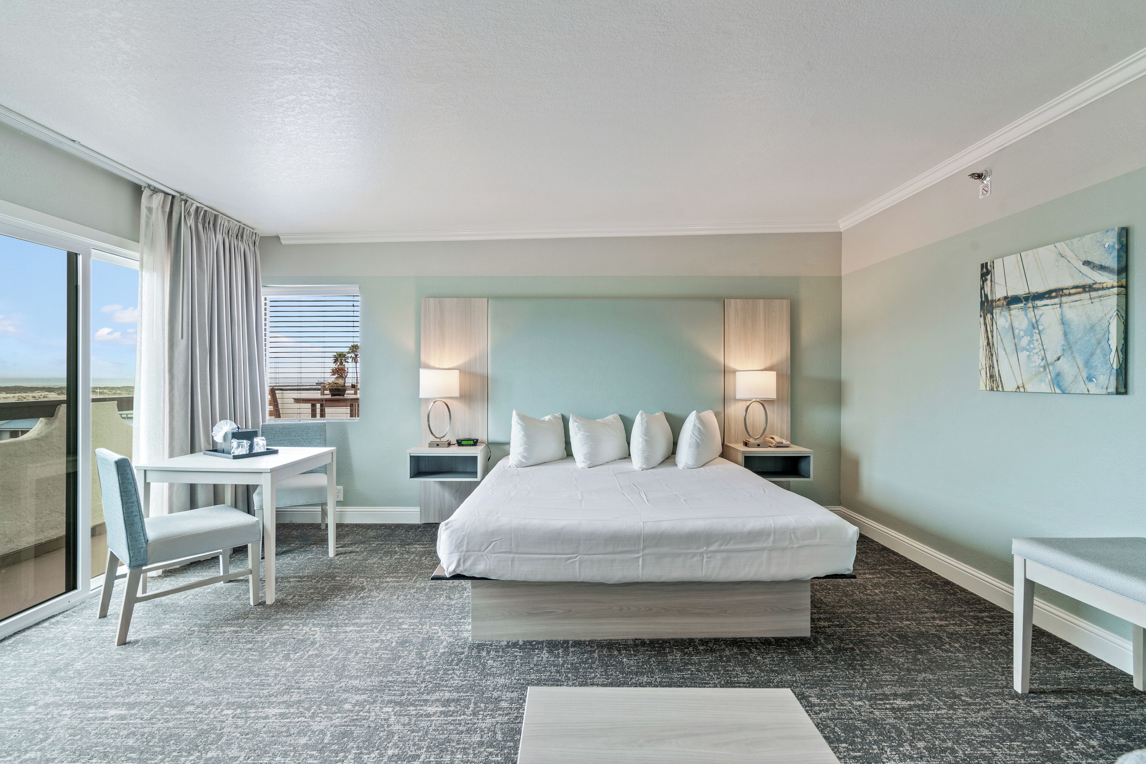 laptop workspace, blackout curtains, iron/ironing board, free wifi