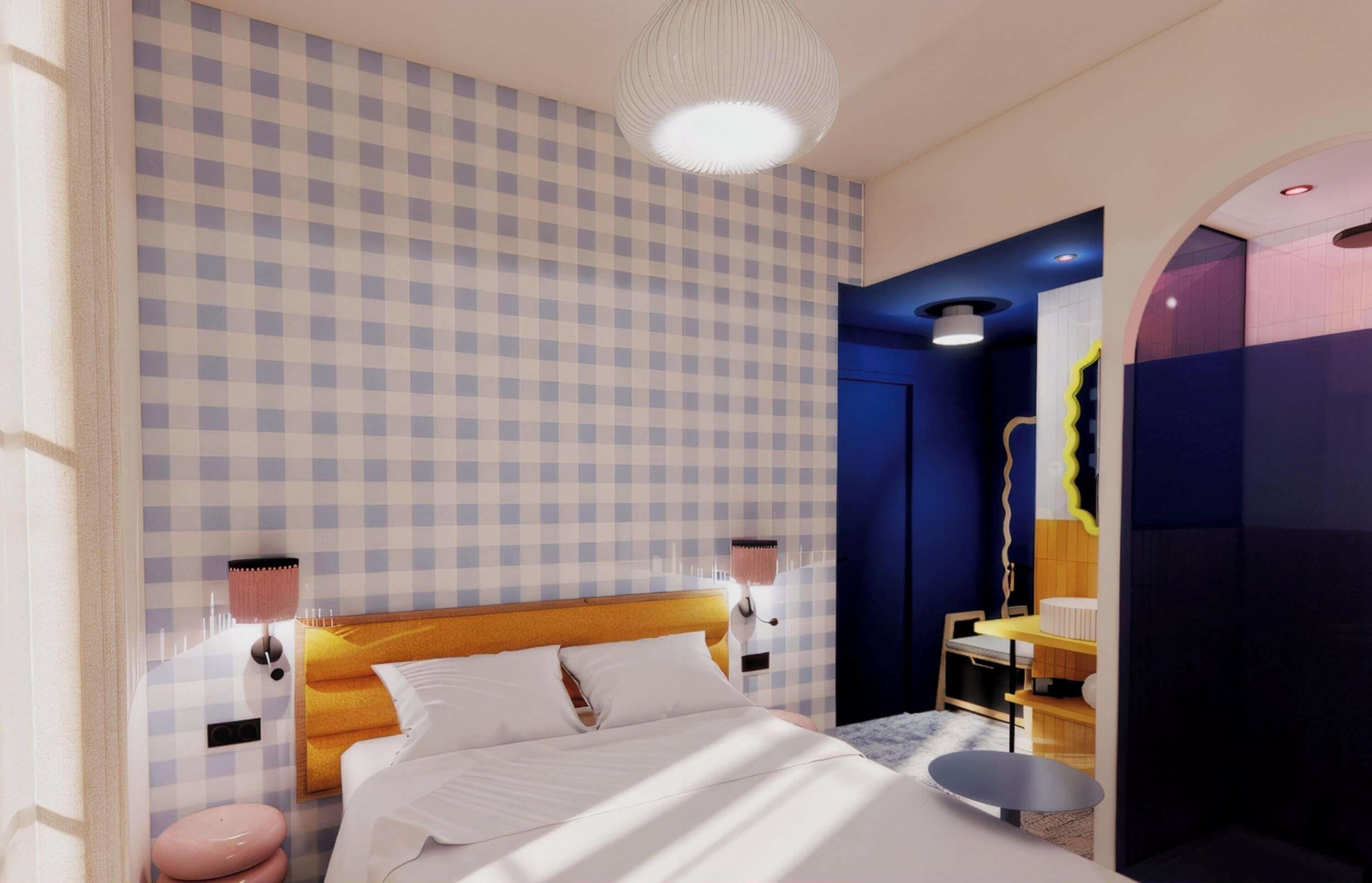 1 bedroom, premium bedding, blackout drapes, soundproofing