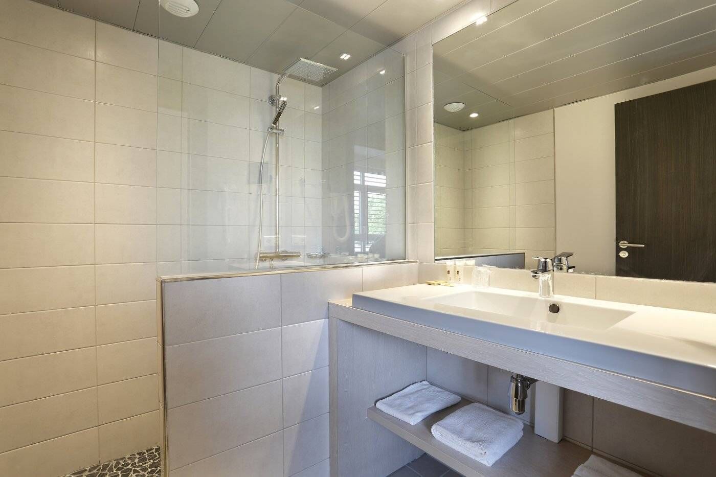 free toiletries, hair dryer, towels