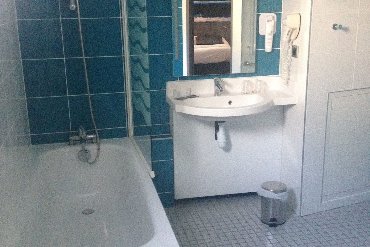 free toiletries, hair dryer, towels, soap