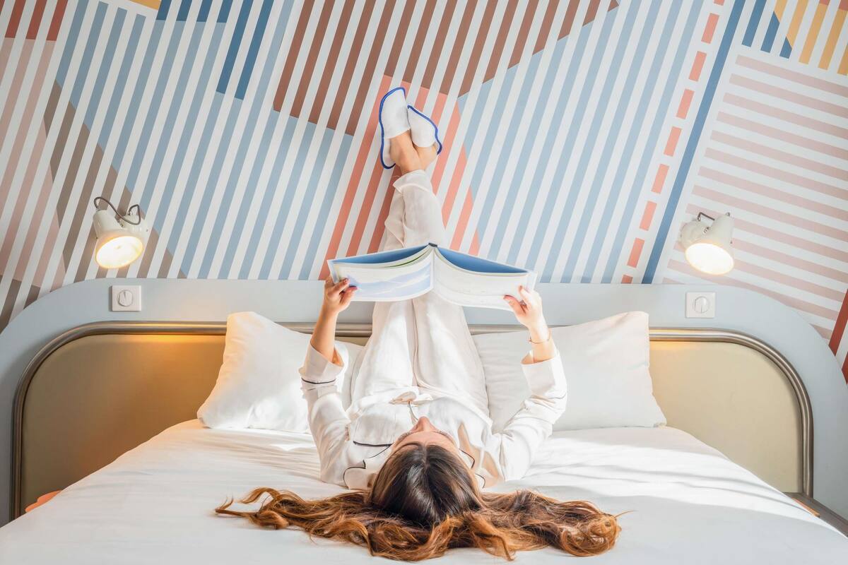 premium bedding, desk, blackout curtains, soundproofing