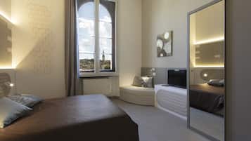 1 chambre, literie de qualité supérieure, couette en duvet d'oie, bureau