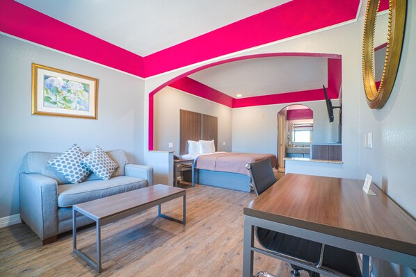 Room, 1 King Bed, Smoking | Desk, iron/ironing board, free WiFi, bed sheets