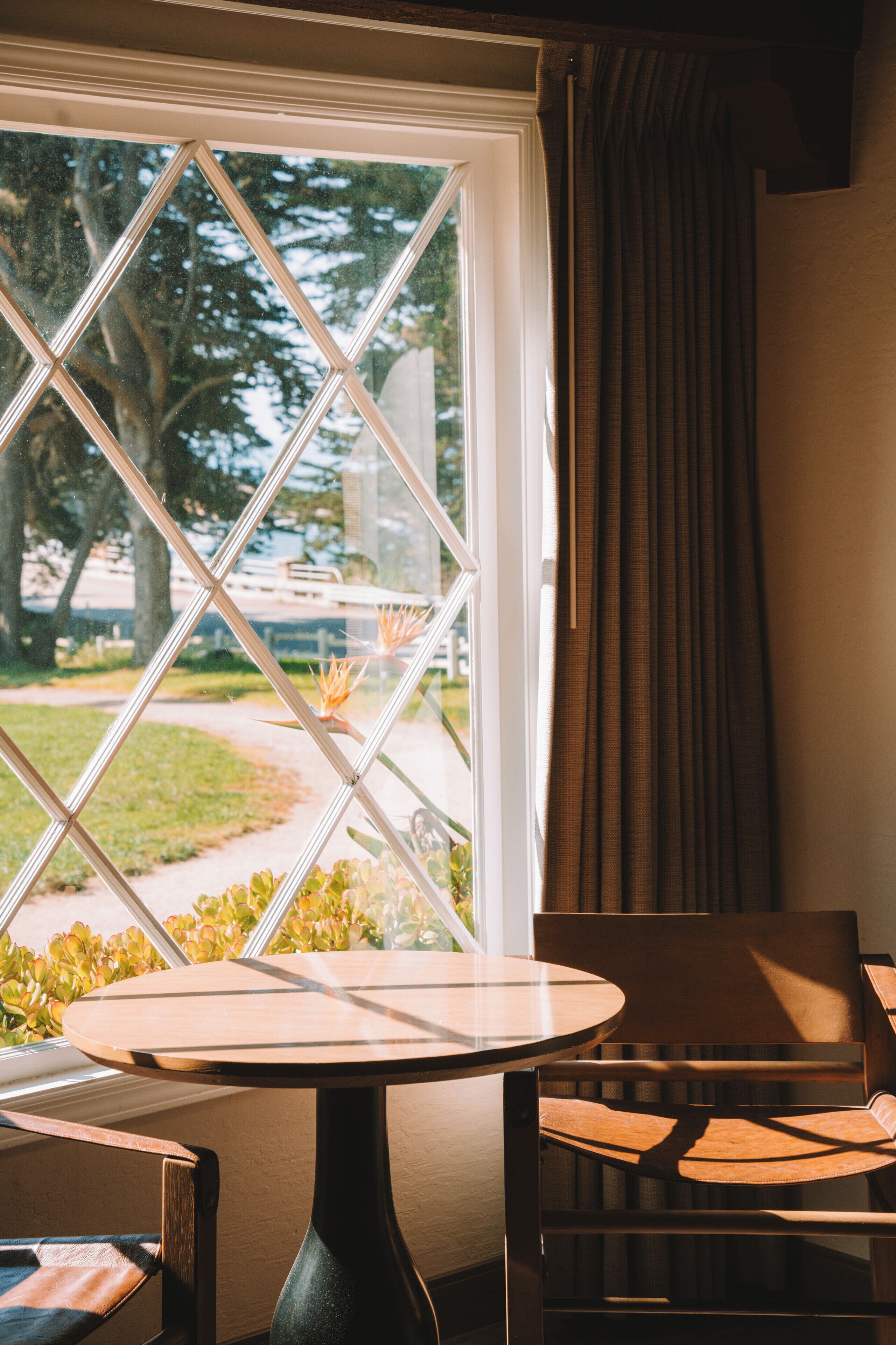 deluxe room, 1 king bed, fireplace, partial ocean view | view from room