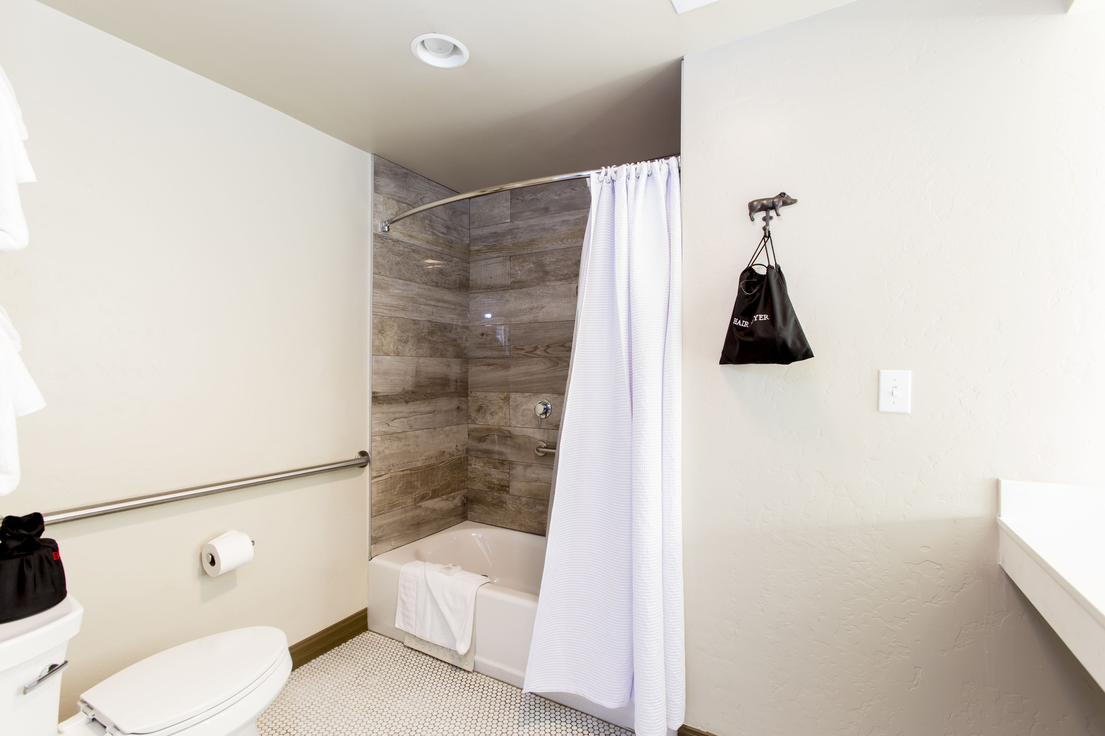 free toiletries, hair dryer, towels, soap