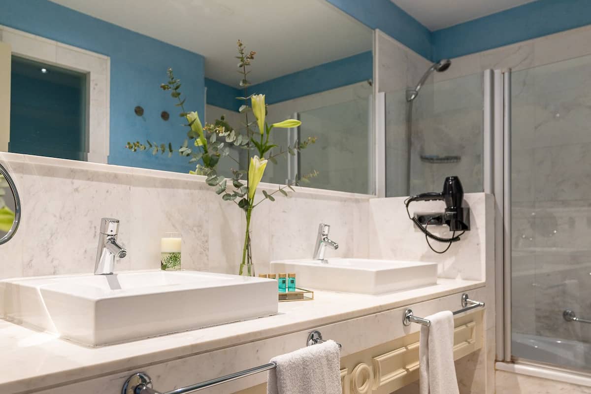 free toiletries, hair dryer, bathrobes, slippers