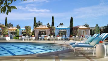 Seasonal outdoor pool, open 10:00 AM to 4:00 PM, cabanas (surcharge)