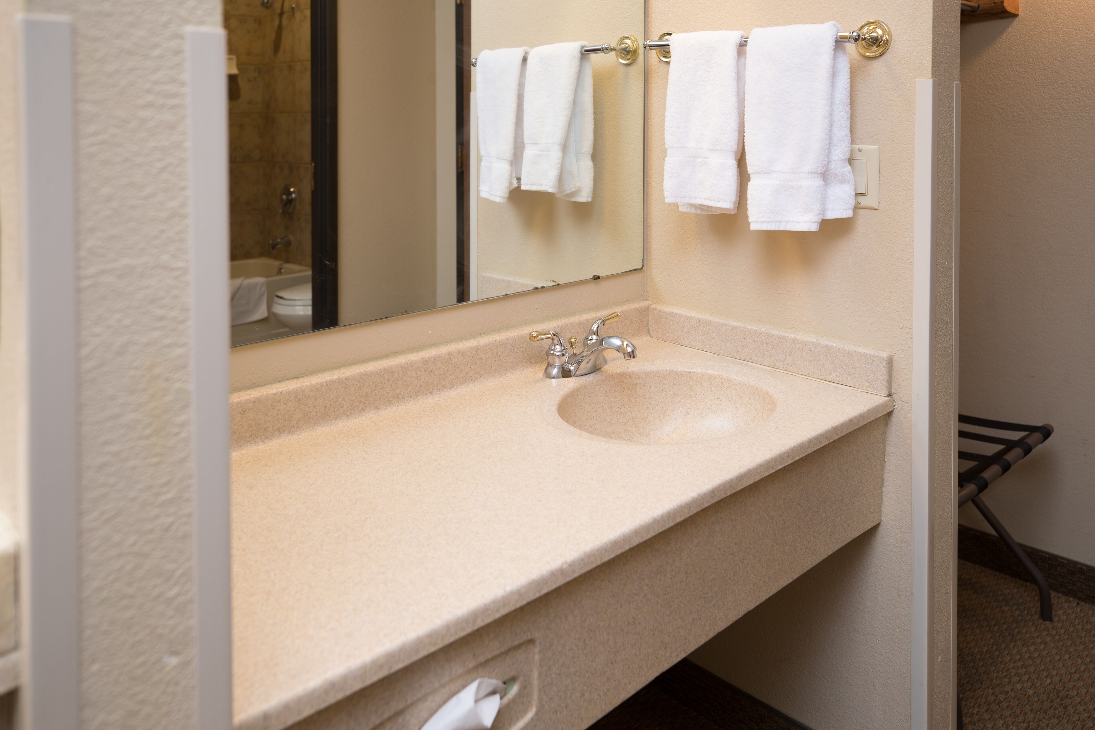 family suite - water park included | bathroom | combined shower/bathtub, hair dryer, towels