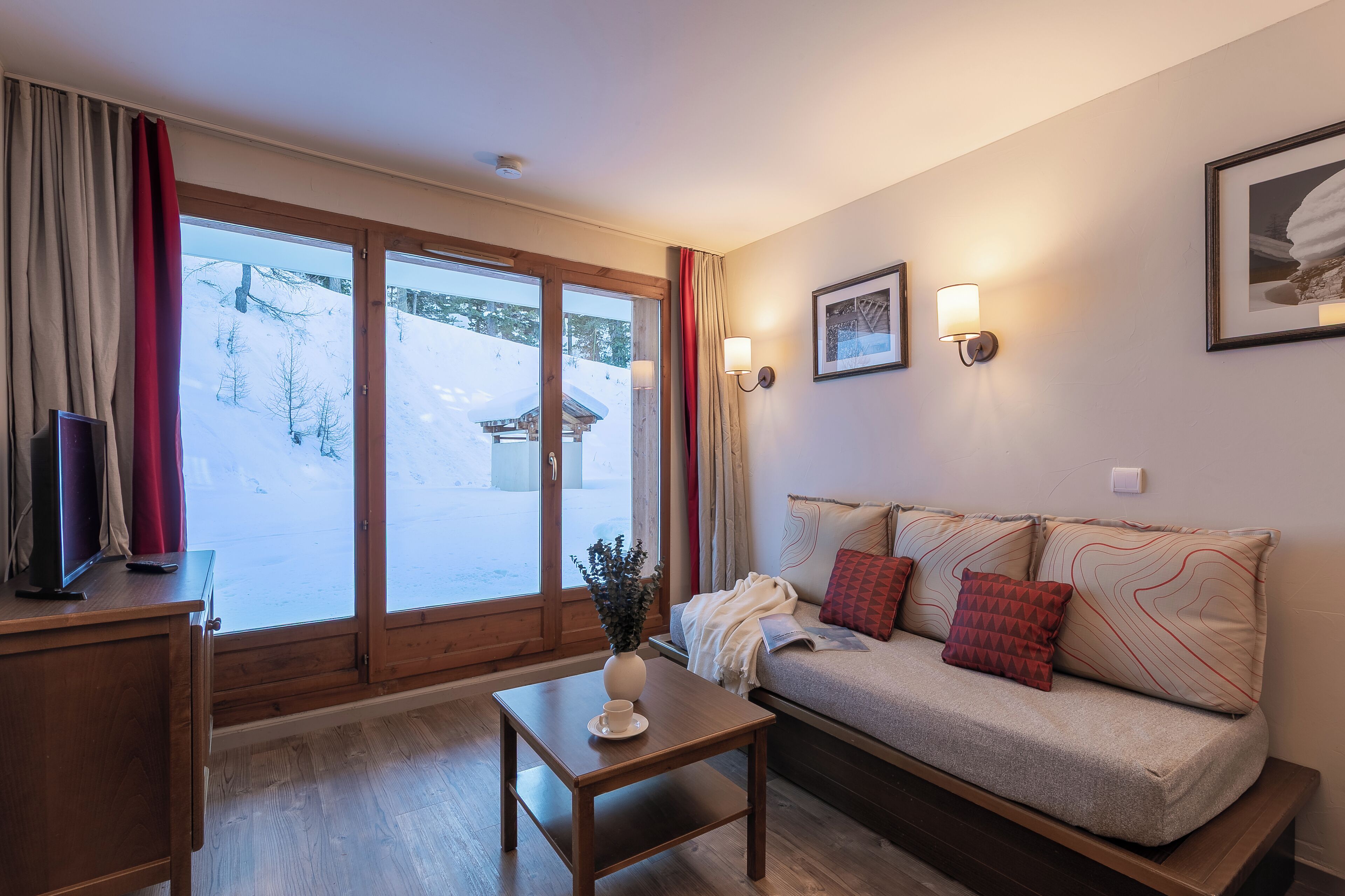 Appartement 6 personnes - 1 chambre + 1 coin nuit | Área de sala de estar | Televisión 