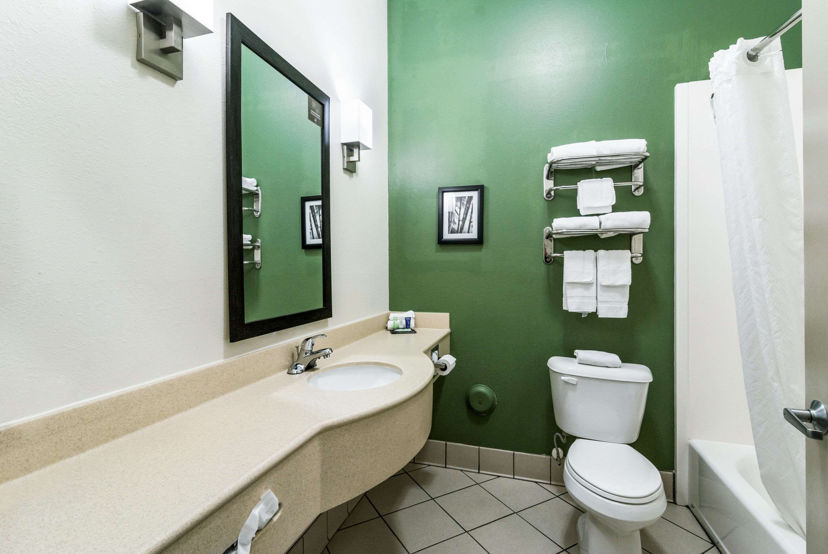 free toiletries, hair dryer, towels