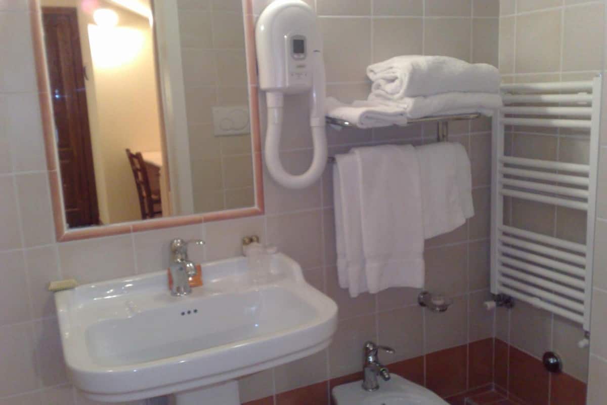 shower, free toiletries, hair dryer, slippers