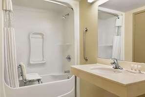 Room, 1 King Bed, Accessible, Non Smoking (Bathtub w/Grab Bars) | Bathroom - Days Inn & Suites by Wyndham Thompson (Thompson)
