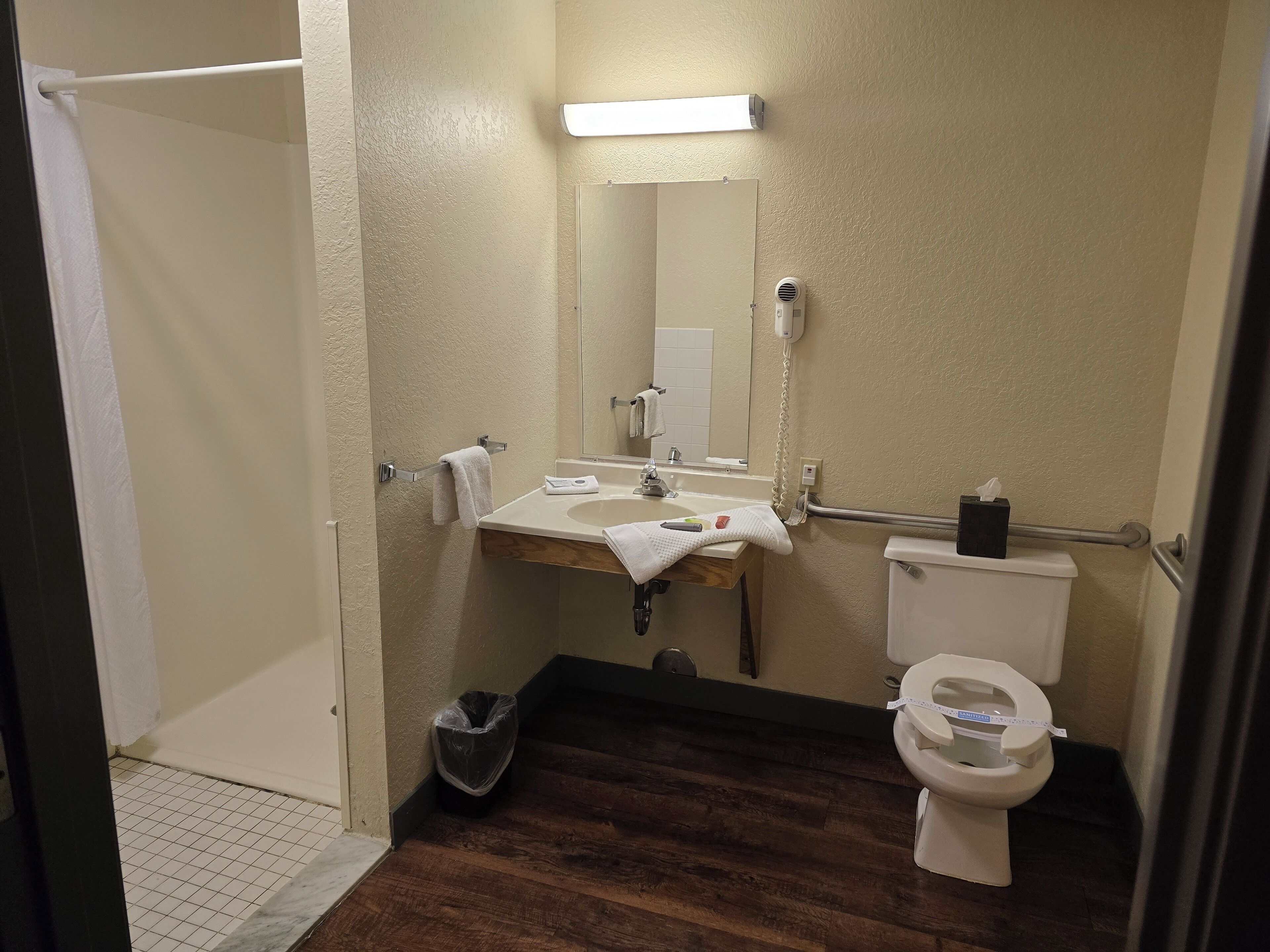 Chambre, 1 très grand lit, accessible aux personnes à mobilité réduite (Mobility, Roll-in Shower) | Salle de bain