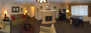 LCD TV, fireplace