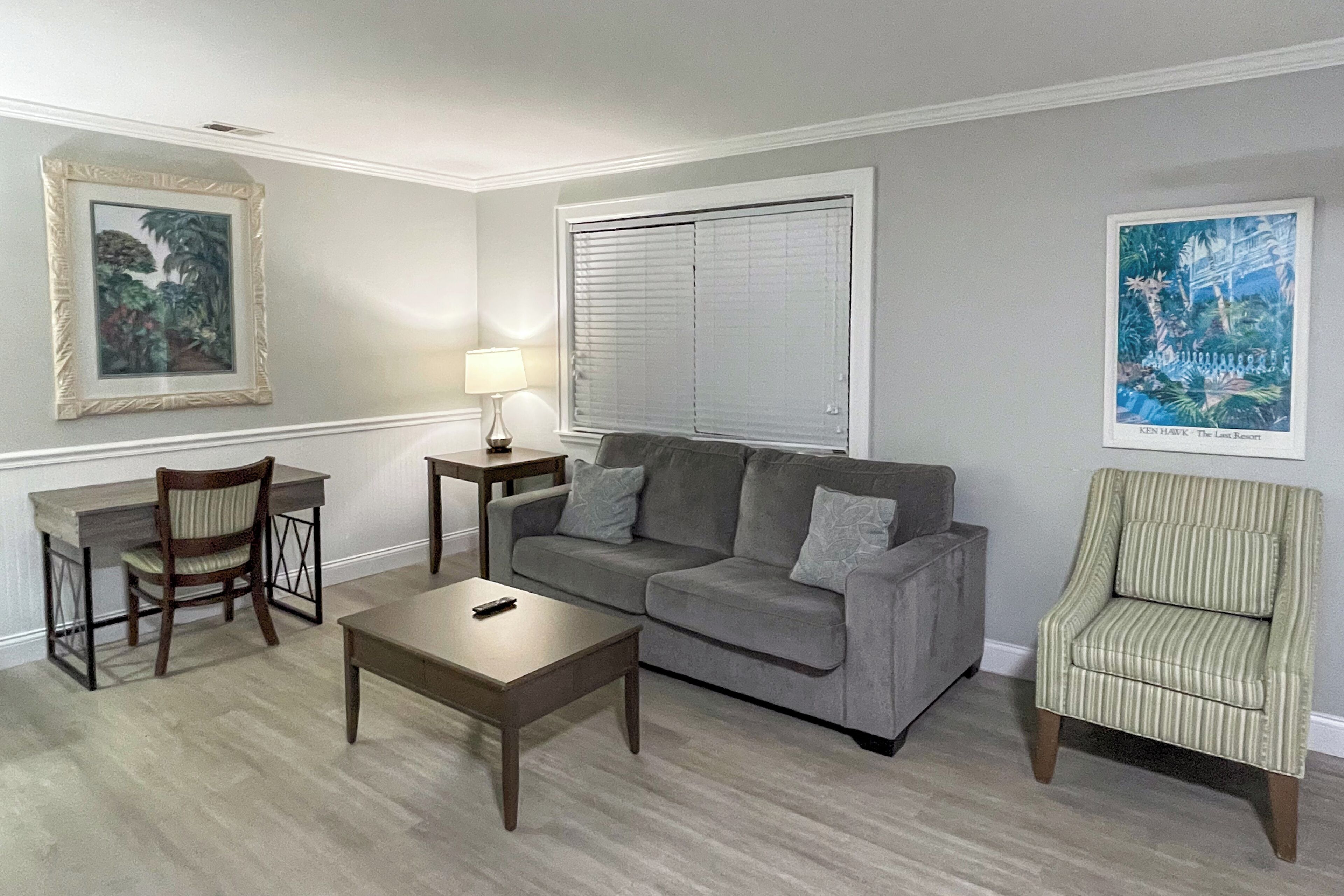 suite, 1 bedroom, kitchenette, lakeside | living area | 43-inch flat-screen tv with cable channels, tv