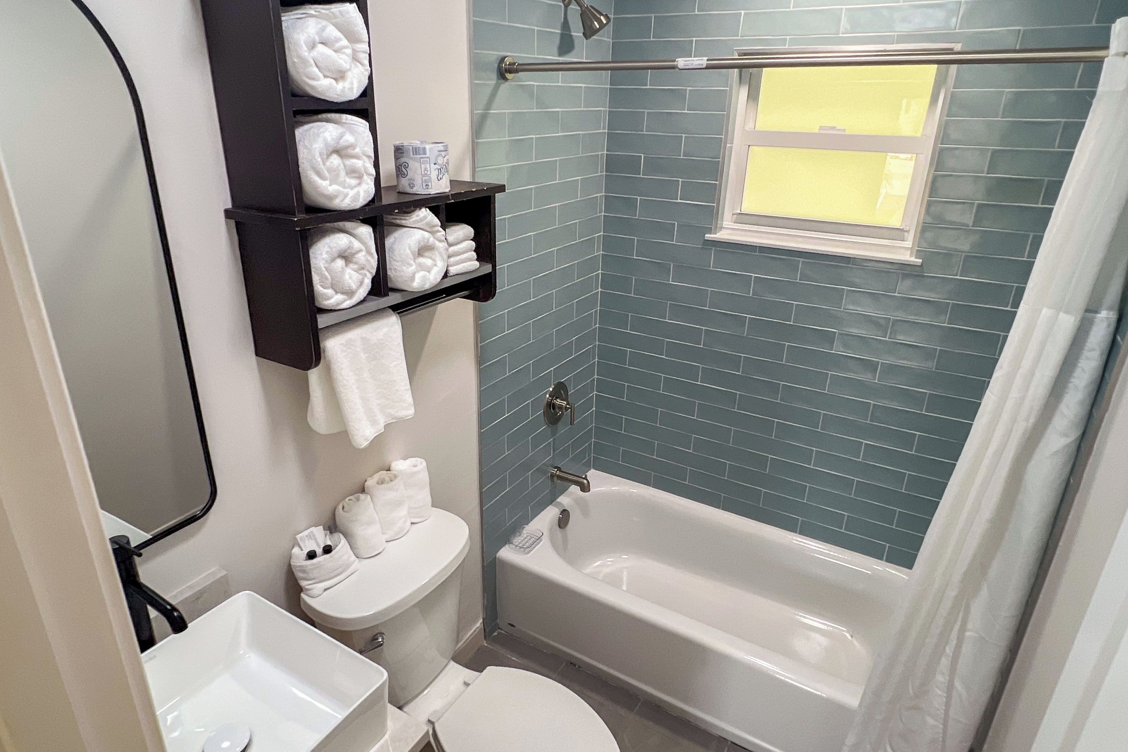 free toiletries, hair dryer, towels, soap