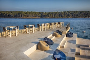 Private beach, sun-loungers, beach umbrellas, motor boating