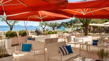 Dinner served, Mediterranean cuisine, beach views