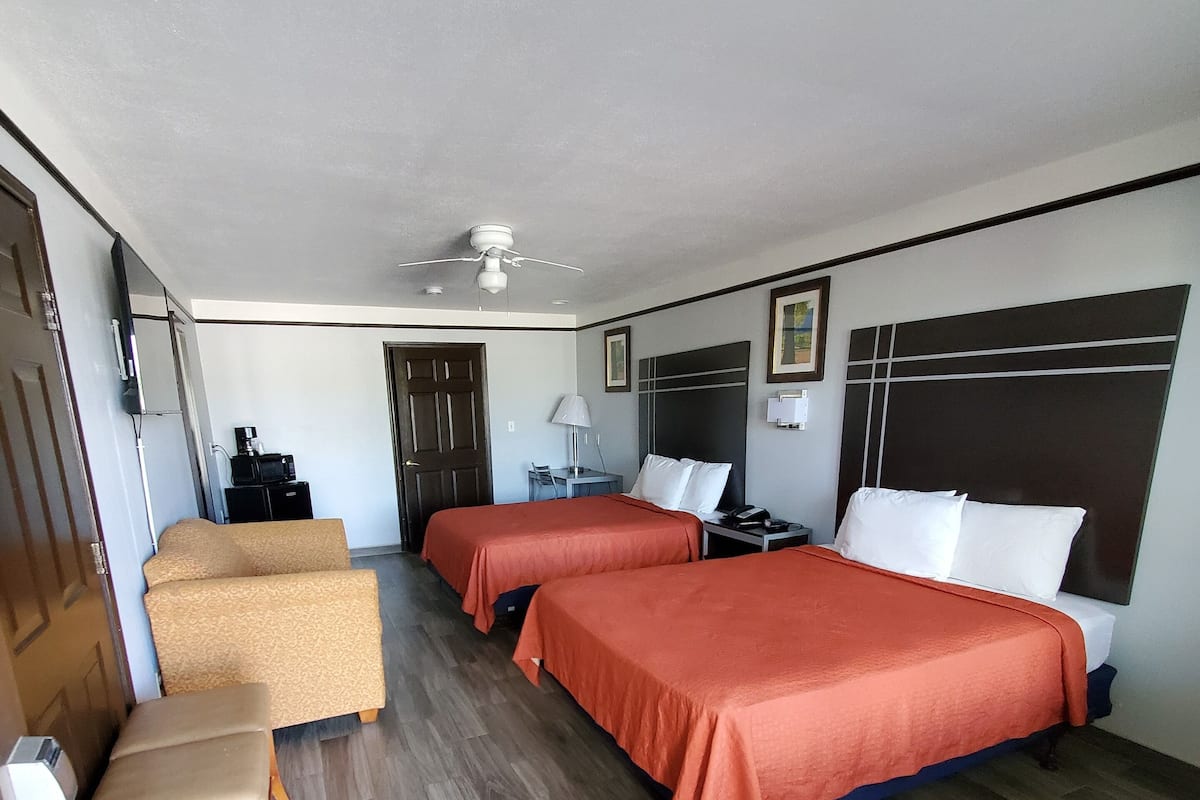 Standard Room, 2 Queen Beds, Non Smoking | Hypo-allergenic bedding, desk, blackout drapes, iron/ironing board