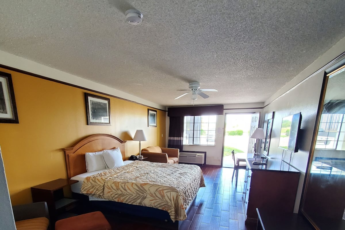 Standard Room, 1 King Bed, Non Smoking | Hypo-allergenic bedding, desk, blackout drapes, iron/ironing board