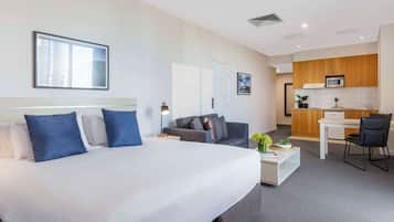 1 bedroom, desk, soundproofing, iron/ironing board