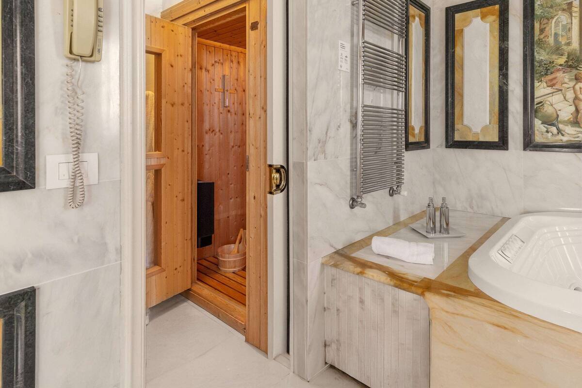 shower, free toiletries, slippers, bidet