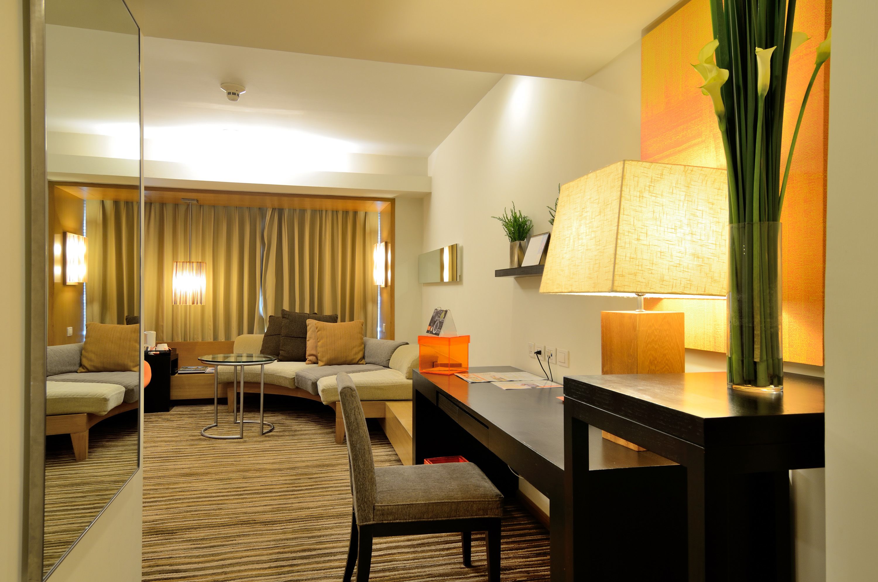 studio suite | living area | flat-screen tv, dvd player