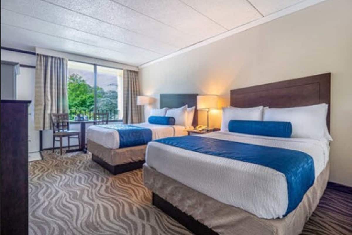 standard room, 2 double beds, lake view (standard double room) | in-room safe, blackout curtains, iron/ironing board, free wifi