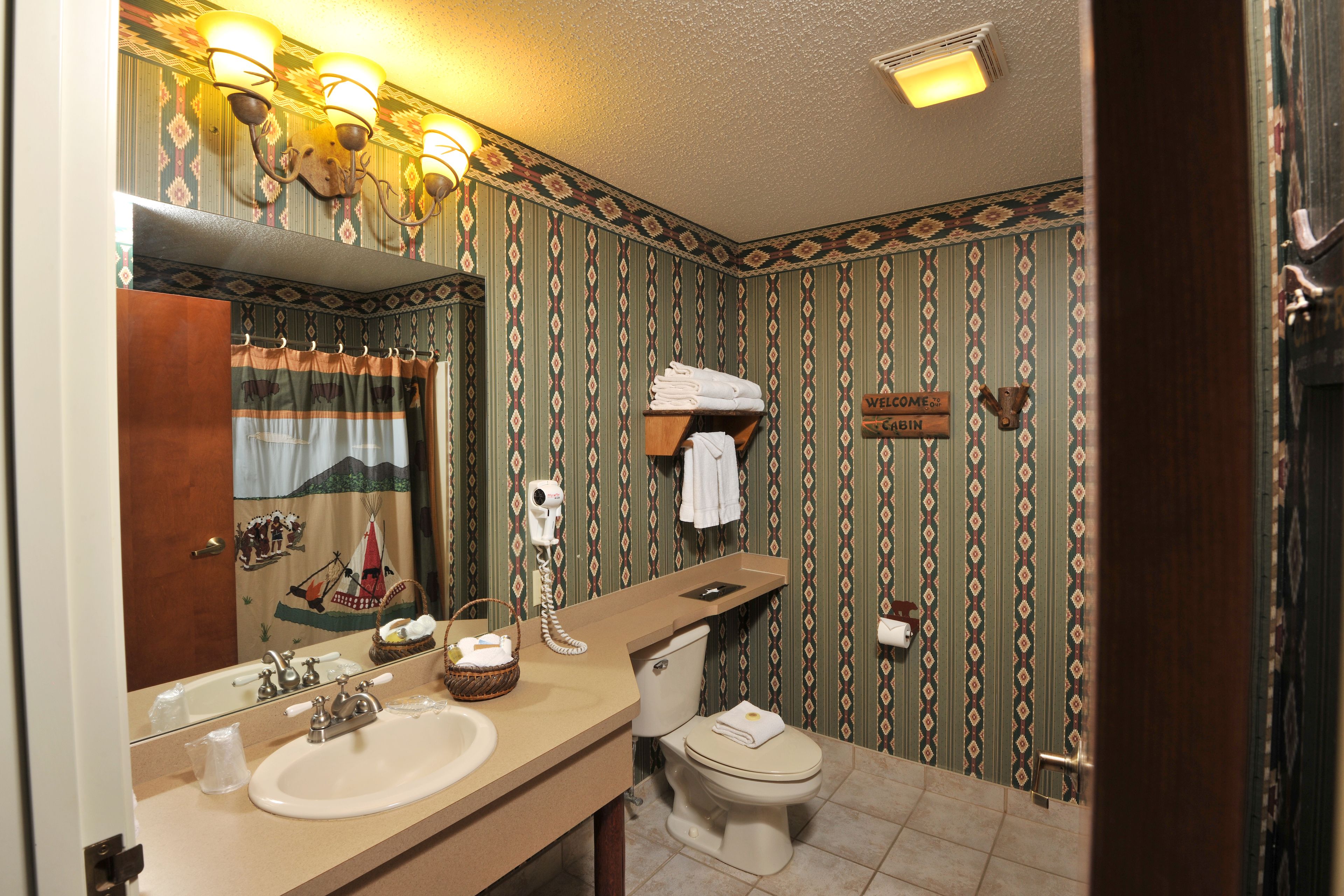 free toiletries, hair dryer, towels