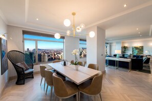 Suite, 1 King Bed (Skyline) | Living area | 42-inch LED TV with satellite channels, TV - Hilton Diagonal Mar Barcelona (Barcelona)