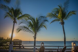On the beach, beach towels