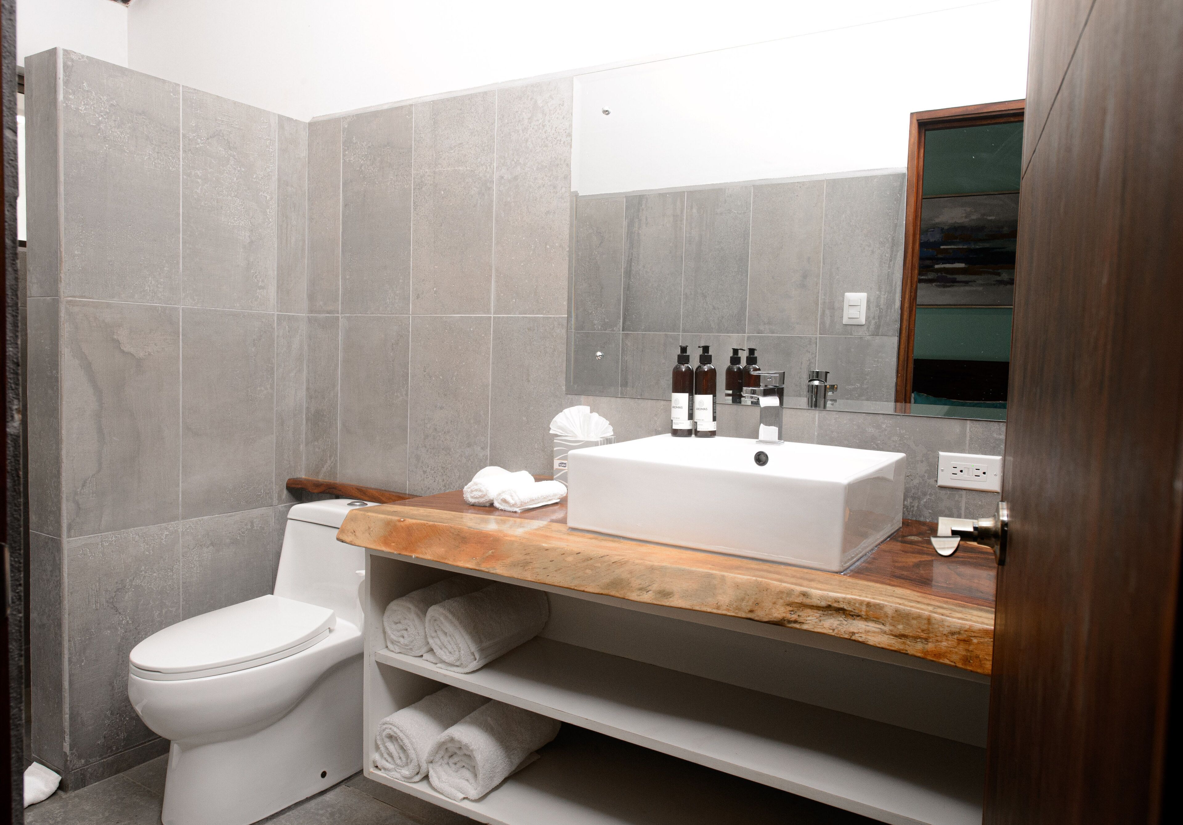 deluxe rooms | bathroom | shower, eco-friendly toiletries, hair dryer, towels