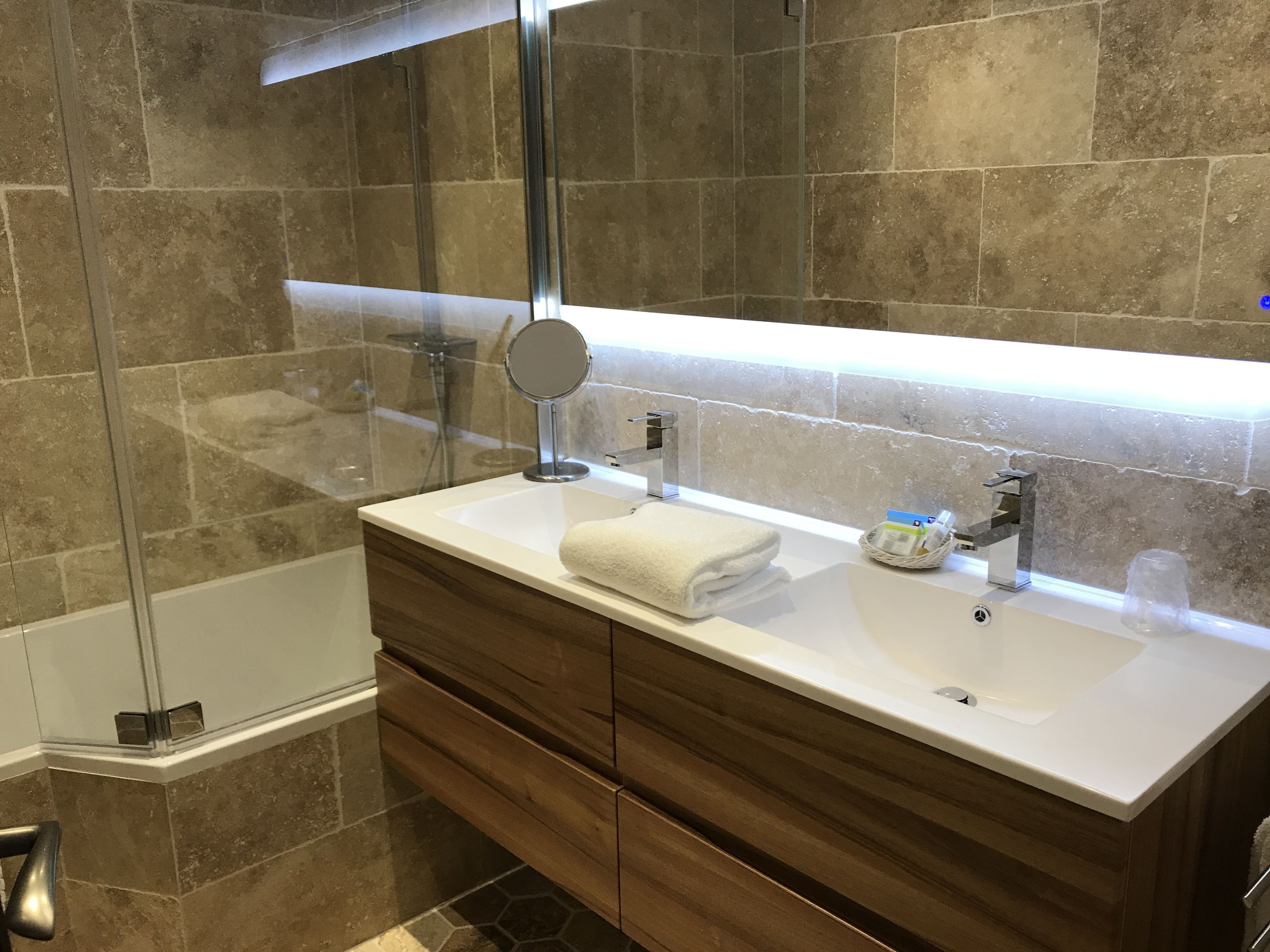 free toiletries, hair dryer, towels