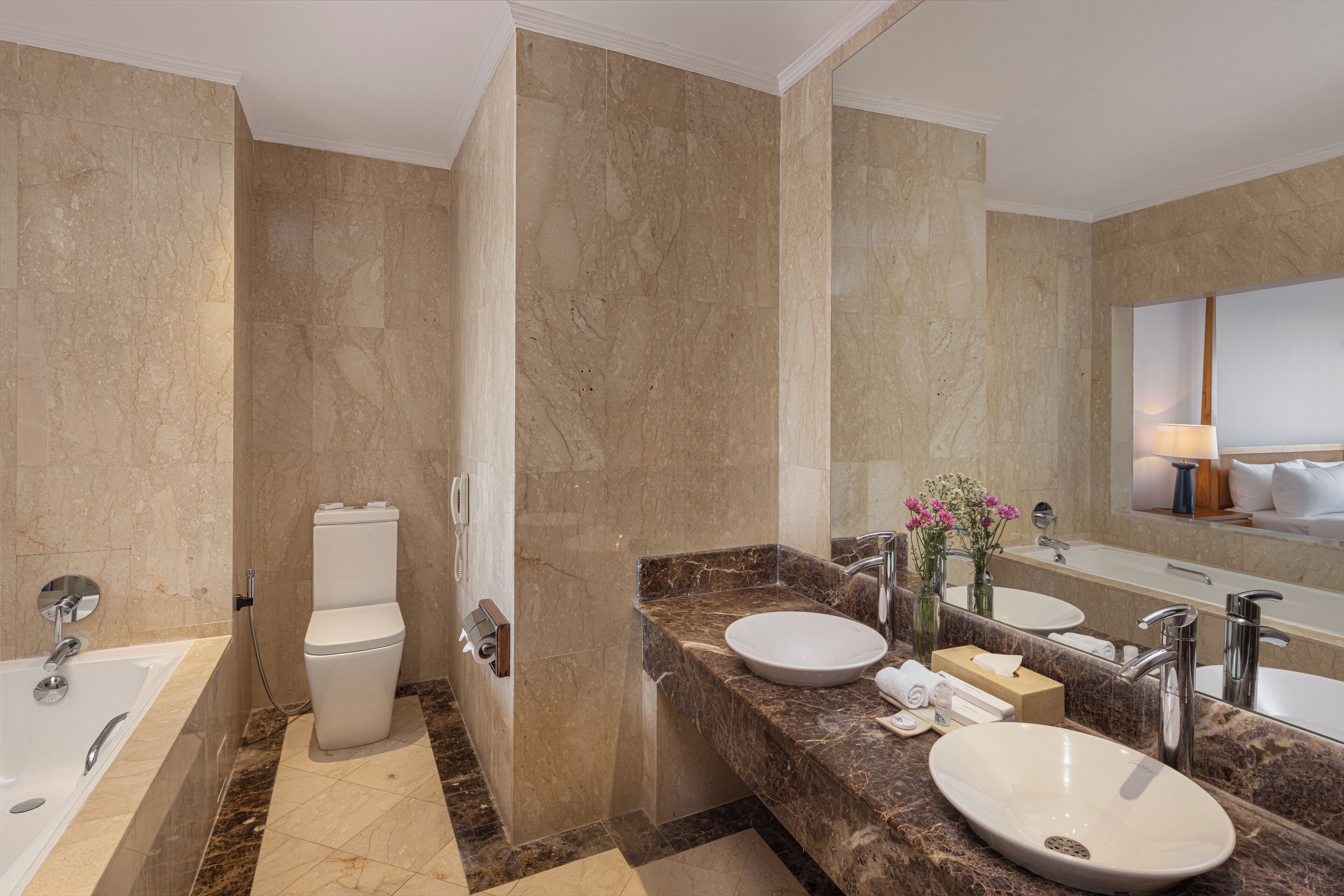 premium room | bathroom | free toiletries, hair dryer, dressing gowns, slippers