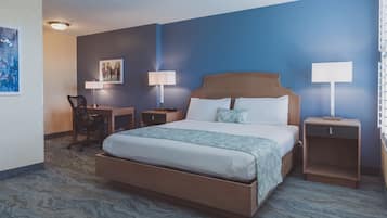 1 bedroom, premium bedding, laptop workspace, iron/ironing board