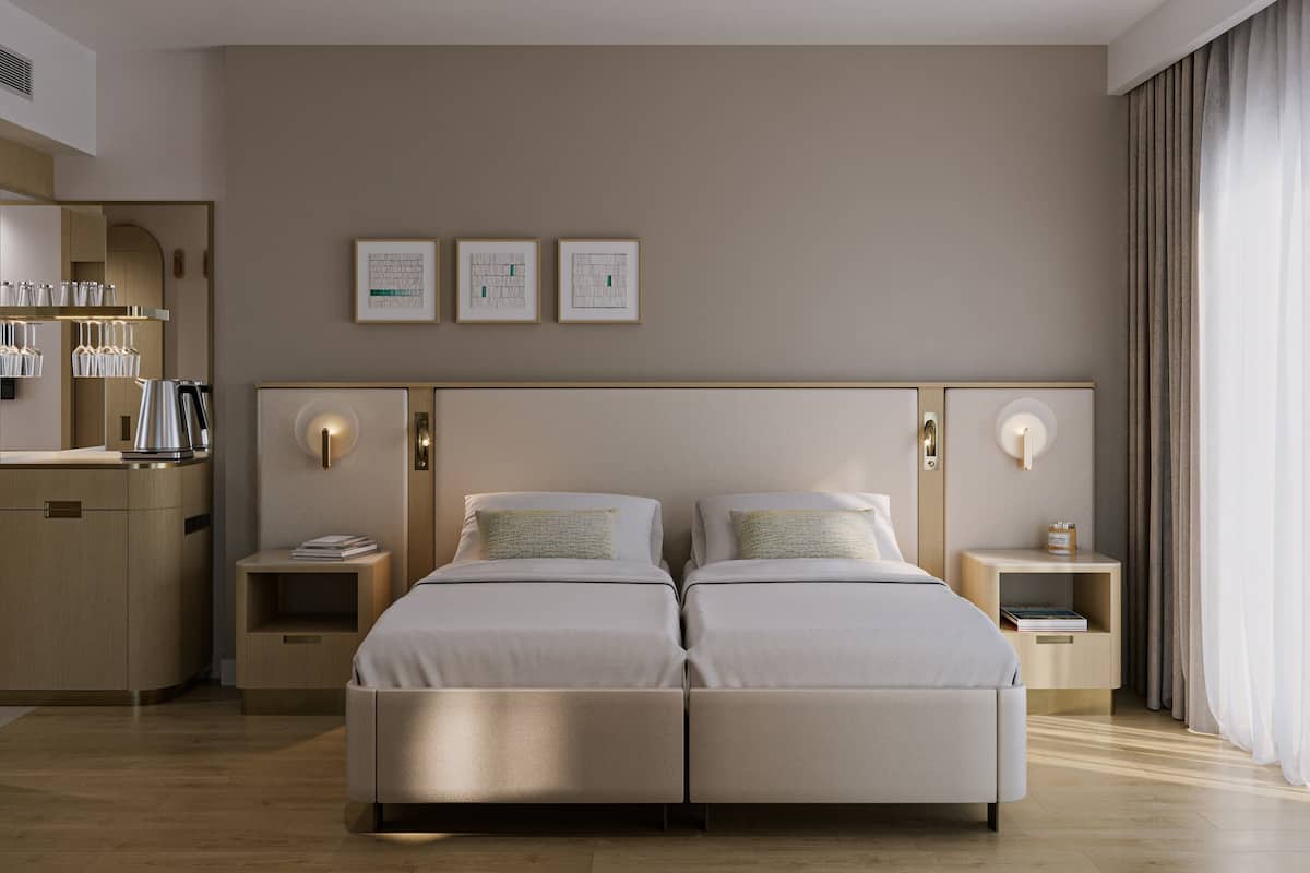 Premium bedding, free minibar, in-room safe, desk