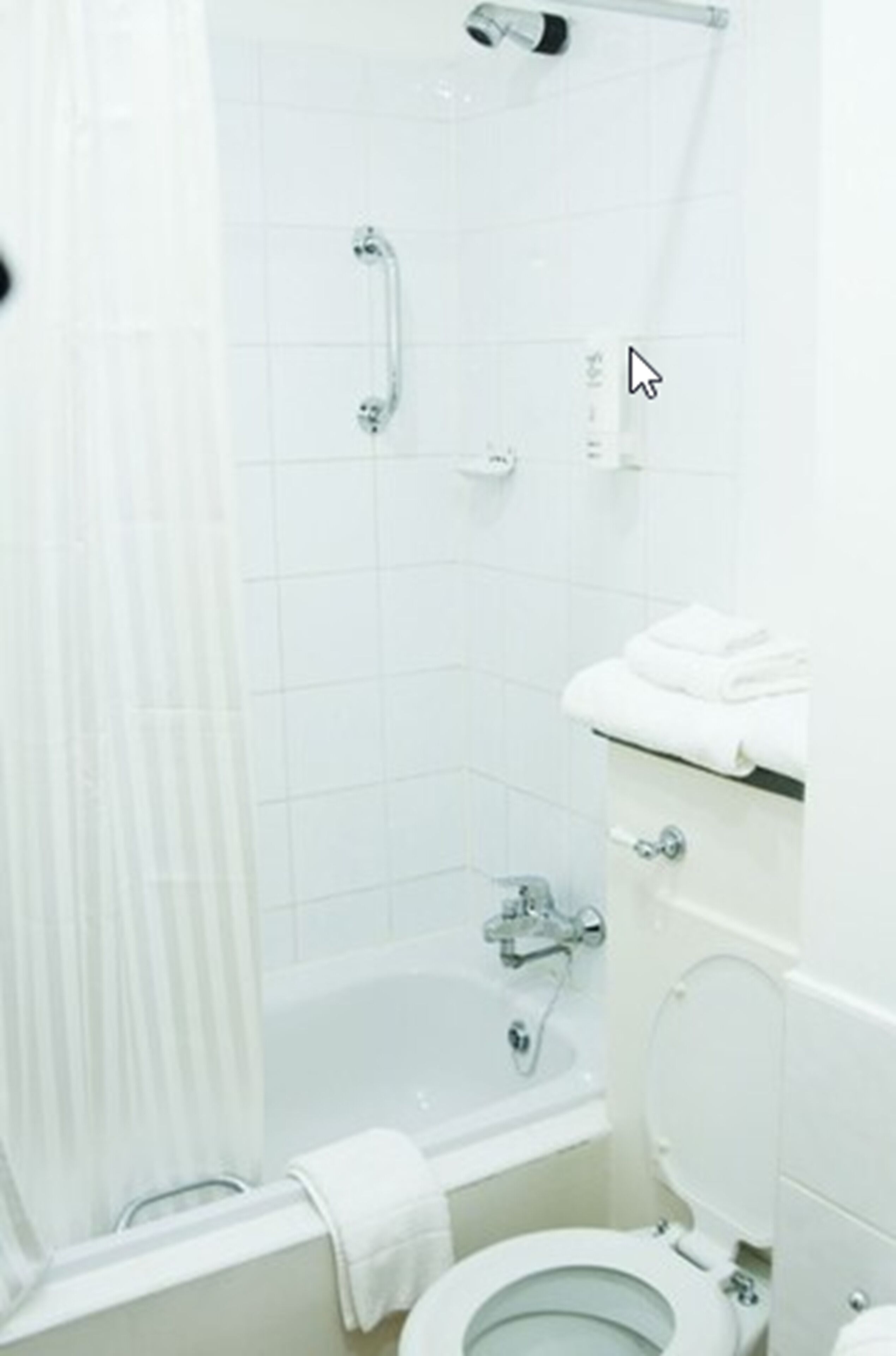 combined shower/bathtub, free toiletries, hair dryer, towels