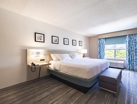 Ropa de cama de alta calidad y caja de seguridad en la habitación . Hilton Garden Inn Albany