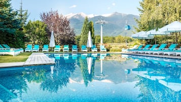 Indoor pool, outdoor pool, open 9:00 AM to 9:00 PM, sun loungers