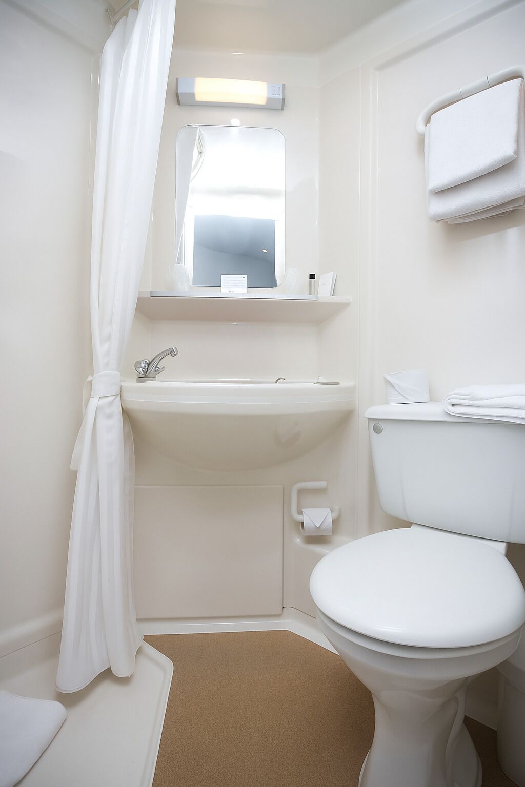 shower, eco-friendly toiletries, hair dryer, towels