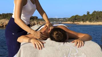 Steam room, body treatments, hot stone massages, deep-tissue massages