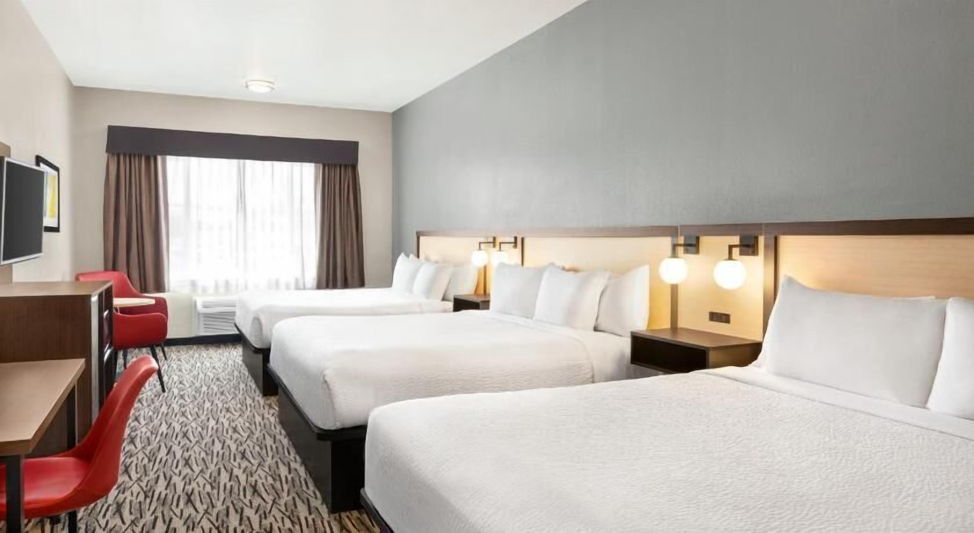In-room safe, desk, laptop workspace, blackout drapes